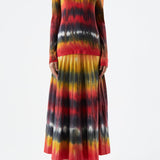 GABRIELA HEARST - Ella Knit Midi Skirt in Fire Tie Dye Cashmere