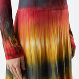 GABRIELA HEARST - Ella Knit Midi Skirt in Fire Tie Dye Cashmere