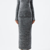 GABRIELA HEARST - Alam Knit Polo in Charcoal Melange Cashmere