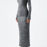 GABRIELA HEARST - Alam Knit Polo in Charcoal Melange Cashmere