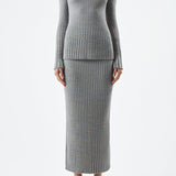 GABRIELA HEARST - Alam Knit Polo in Light Blue Melange Cashmere