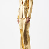 GABRIELA HEARST - Angela Blazer in Gold Metallic Nappa Leather