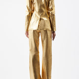 GABRIELA HEARST - Angela Blazer in Gold Metallic Nappa Leather