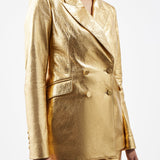 GABRIELA HEARST - Angela Blazer in Gold Metallic Nappa Leather