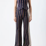 GABRIELA HEARST - Coleridge Vest in Navy Multi Striped Wool