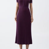 GABRIELA HEARST - Eyot Knit Maxi Dress in Italian Plum Cashmere Silk