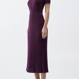 GABRIELA HEARST - Eyot Knit Maxi Dress in Italian Plum Cashmere Silk