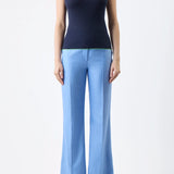 GABRIELA HEARST - Vesta Pant in Light Blue Virgin Wool and Silk Linen Twill