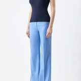 GABRIELA HEARST - Vesta Pant in Light Blue Virgin Wool and Silk Linen Twill