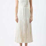 GABRIELA HEARST - Godard Pleated Dress in Ivory Textured Linen