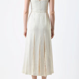 GABRIELA HEARST - Godard Pleated Dress in Ivory Textured Linen