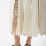 GABRIELA HEARST - Godard Pleated Dress in Ivory Textured Linen