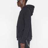 FRAME - Waffle Textured  Hoodie -- Noir