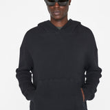 FRAME - Waffle Textured  Hoodie -- Noir