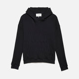 FRAME - Waffle Textured  Hoodie -- Noir