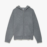 FRAME - Heavyweight Cashmere Full Zip Hoodie -- Warm Grey