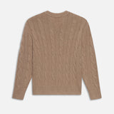 FRAME - Cashmere Cable Crewneck -- Light Brown