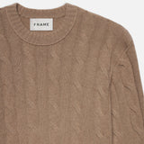 FRAME - Cashmere Cable Crewneck -- Light Brown