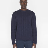 FRAME - Cashmere Cable Crewneck -- Navy