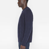 FRAME - Cashmere Cable Crewneck -- Navy