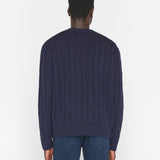 FRAME - Cashmere Cable Crewneck -- Navy