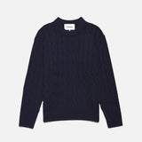 FRAME - Cashmere Cable Crewneck -- Navy