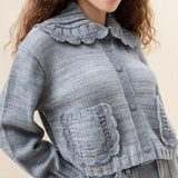 Roeffler Randall - Lo Grey Collared Cardigan