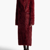 Khaite - Lolo Shearling Coat in Oxblood