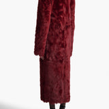 Khaite - Lolo Shearling Coat in Oxblood