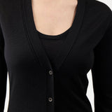 GABRIELA HEARST - Tori Knit Cardigan in Black Cashmere Silk