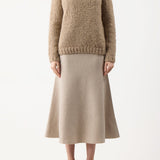 GABRIELA HEARST - Freddie Knit Midi Skirt in Oatmeal Merino Wool Cashmere