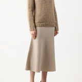 GABRIELA HEARST - Freddie Knit Midi Skirt in Oatmeal Merino Wool Cashmere