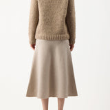 GABRIELA HEARST - Freddie Knit Midi Skirt in Oatmeal Merino Wool Cashmere