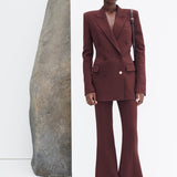 GABRIELA HEARST - Gavin Blazer in Deep Bordeaux Virgin Wool Crepe