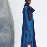 GABRIELA HEARST - Braden Trench Coat in Deep Fluorite Blue Virgin Wool Linen Twill