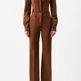 GABRIELA HEARST - Talbot Shirt in Cognac Sportswear Wool