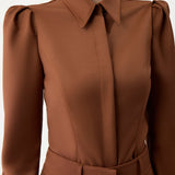 GABRIELA HEARST - Talbot Shirt in Cognac Sportswear Wool