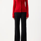 GABRIELA HEARST - Tori Knit Cardigan in Red Topaz Cashmere Silk