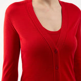 GABRIELA HEARST - Tori Knit Cardigan in Red Topaz Cashmere Silk