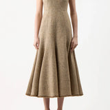 GABRIELA HEARST - Crowther Dress in Oatmeal Multi Cashmere Virgin Wool