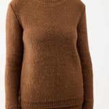 GABRIELA HEARST - Philippe Knit Sweater in Cognac Cashmere Silk Boucle