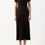 GABRIELA HEARST - Amor Knit Midi Dress in Chocolate Cashmere Silk