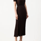 GABRIELA HEARST - Amor Knit Midi Dress in Chocolate Cashmere Silk