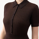 GABRIELA HEARST - Amor Knit Midi Dress in Chocolate Cashmere Silk