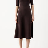 GABRIELA HEARST - Seymore Knit Midi Dress in Chocolate Merino Wool Cashmere