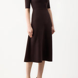 GABRIELA HEARST - Seymore Knit Midi Dress in Chocolate Merino Wool Cashmere