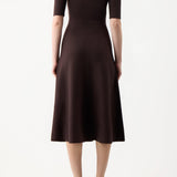 GABRIELA HEARST - Seymore Knit Midi Dress in Chocolate Merino Wool Cashmere