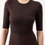 GABRIELA HEARST - Seymore Knit Midi Dress in Chocolate Merino Wool Cashmere