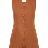 Posse - LORENZO HIGH NECK VEST - CHESTNUT