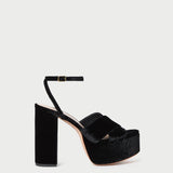 Roeffler Randall - Loretta Black Velvet Platform Sandal